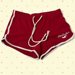 Hollister Women's Athletic Red Shorts with White Trim